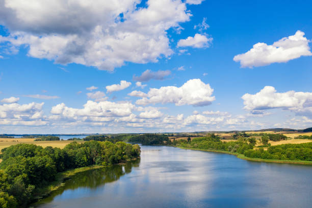 View of the Uckersee in the Uckermark stock photo