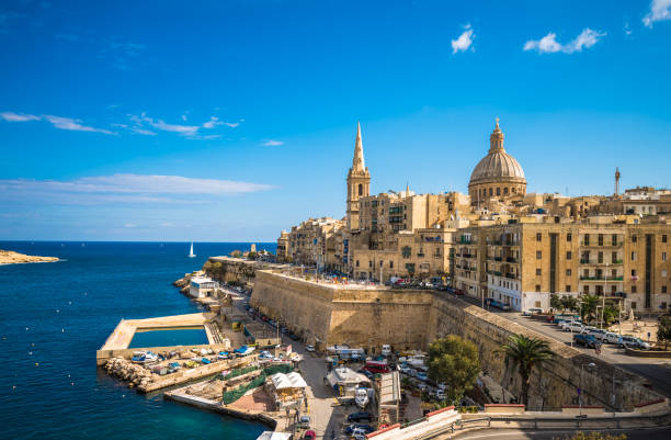 View of Valletta, the capital of Malta stock photo