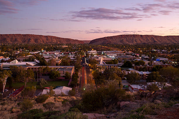 View over Alice Springs stock photo
