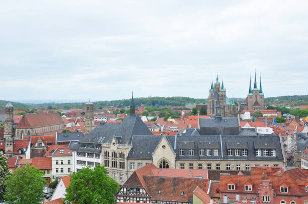 View over Erfurt stock photo