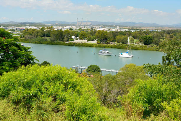 View over Gladstone, Queensland, Australia stock photo