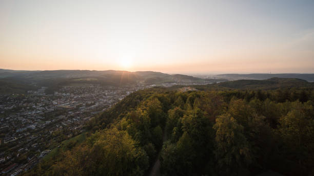 view to liestal and basel in switzerland stock photo