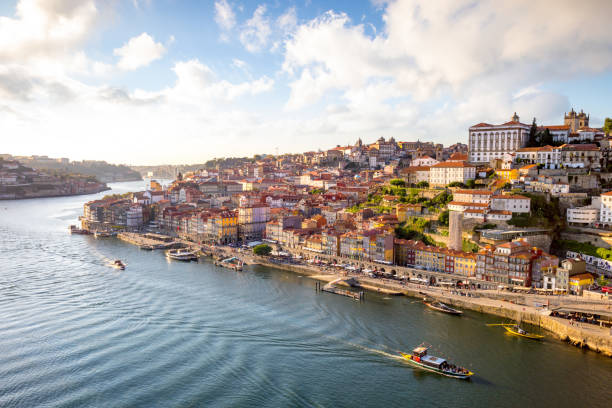 view to porto over river douro - oporto imagens e fotografias de stock