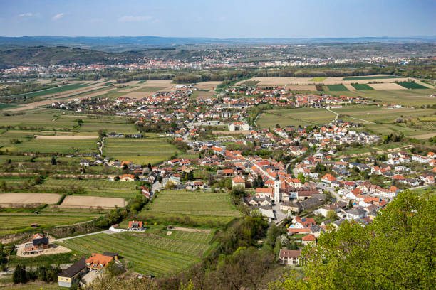 view to village of Furth near Gottweig, Krems, Austria stock photo