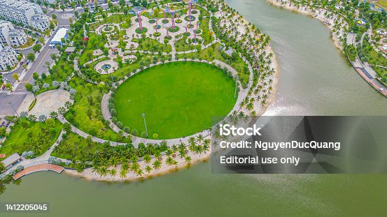 Views of Vinhome Grand Park new city in District 9, HO Chi Minh city, Vietnam