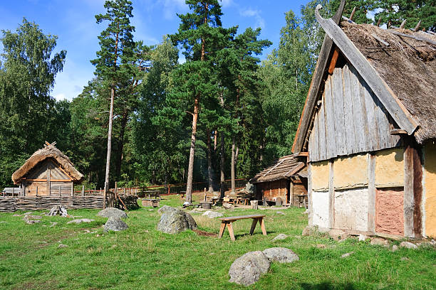 Vikings village stock photo