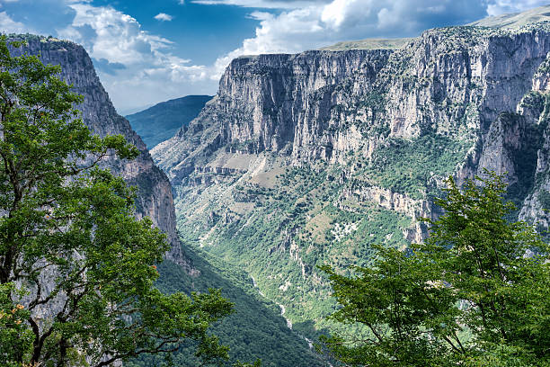Vikos gorge in Zagoria, Greece. stock photo