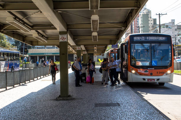 Vila Madalena Bus Terminal in Sao Paulo, Brazil stock photo