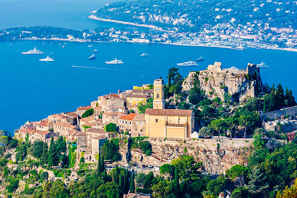 Village of Eze on the French Riviera stock photo