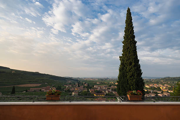 Villages and vineyards of the Valpolicella wine region stock photo