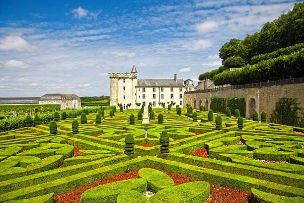 Villandry Chateau and gardens, France stock photo
