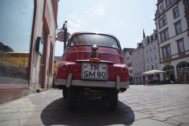 Vintage car Trier, Germany, - July 14, 2018. Vintage BMW car parked in the city on a warm summer day. 1960 1969 stock pictures, royalty-free photos & images