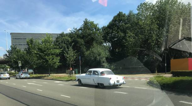 Vintage car Maastricht, Netherlands, - July 09, 2018. Vintage car in the streets of in the city on a warm summer day. 1960 1969 stock pictures, royalty-free photos & images