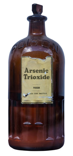 Vintage Glass Bottle Of Arsenic Poison stock photo