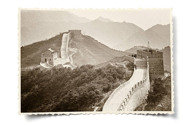 Vintage Great Wall of China  badaling great wall stock pictures, royalty-free photos & images