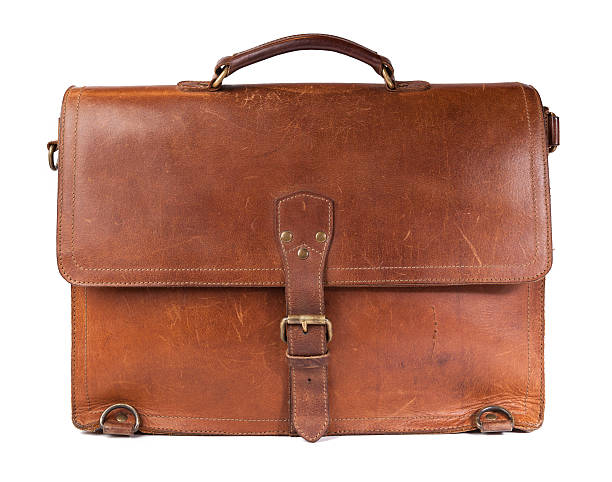 Vintage Leather Briefcase stock photo