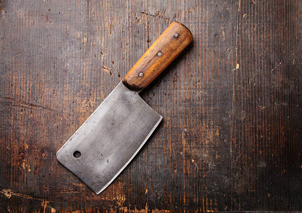 Vintage Meat cleaver stock photo