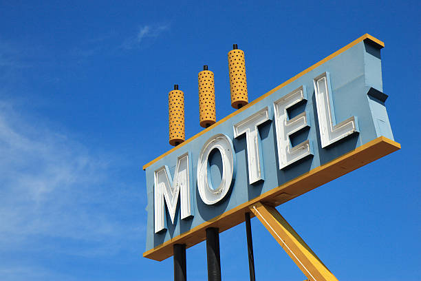 Vintage Motel Sign Close Up stock photo
