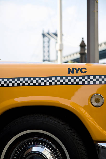 vintage nyc taxi stock photo