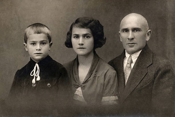 Vintage portrait. A vintage photo portrait from 1930 of Russian family. russia photos stock pictures, royalty-free photos & images