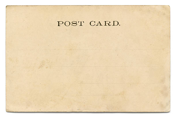 Vintage postcard on white stock photo