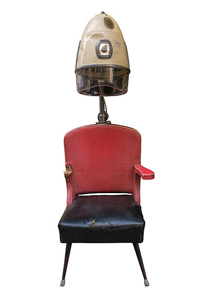 Vintage Retro Barber Hair Dryer And Chair Vintage Retro Barber's Hair Dryer And Chair vintage beauty salon stock pictures, royalty-free photos & images