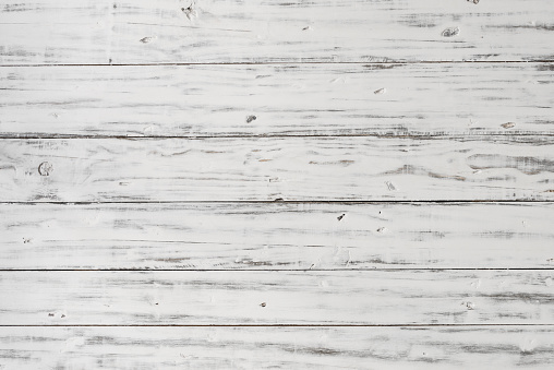 Vintage Retro Rustic White Wood Background Backdrop With Old Pattern And Texture For Food And
