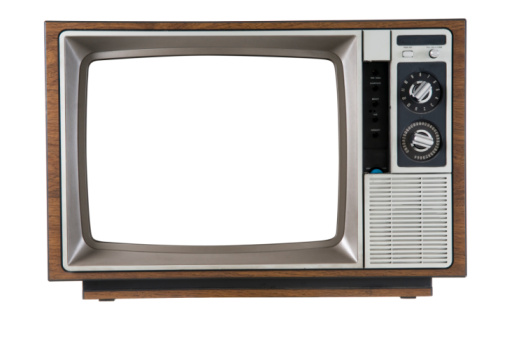 Old Television on white. Includes Clipping Path.