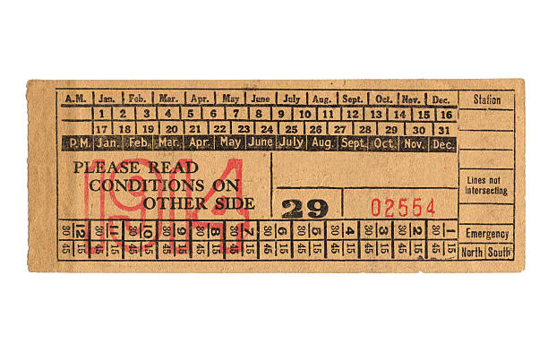 Vintage train ticket stock photo