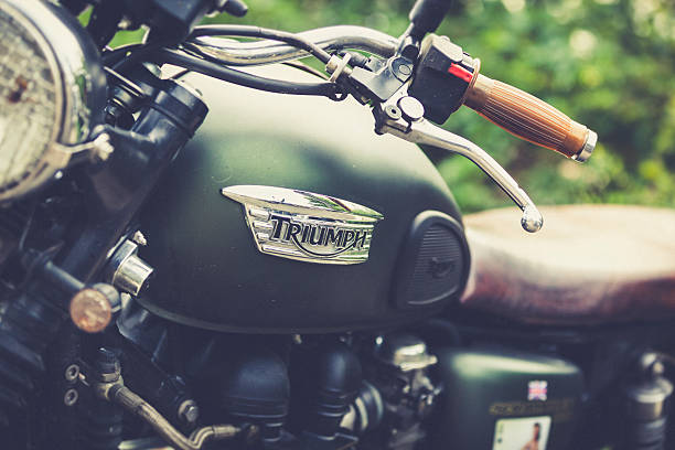 vintage triumph motorcycle stock photo
