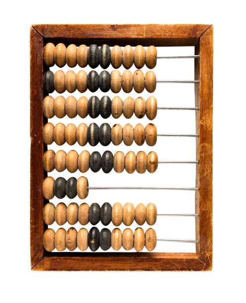 Vintage wooden abacus. Antiquity analog calculator on white. Work path saved Vintage wooden abacus. Antiquity analog calculator on white. Work path saved abacus stock pictures, royalty-free photos & images