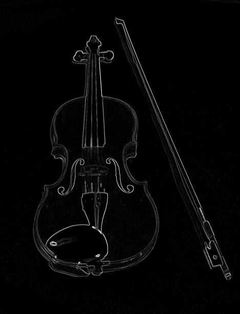 Violin outlines stock photo