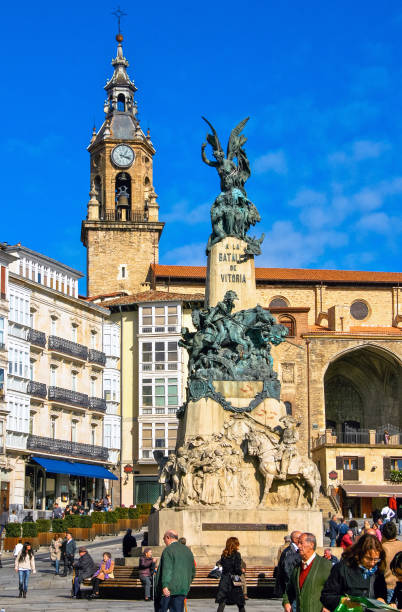 "Virgen Blanca" Square, Vitoria, Basque Country / Spain stock photo