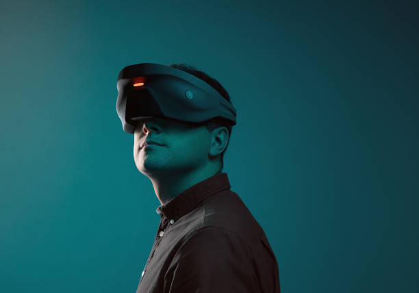 virtual reality device - vr glasses imagens e fotografias de stock