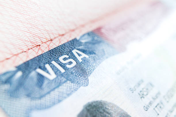 Visa stamp travel passport immigration macro emigration  passport stamp stock pictures, royalty-free photos & images