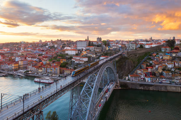 Vista of the historical city Porto, Portugal stock photo