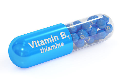 vitamin capsule b1 3d rendering picture