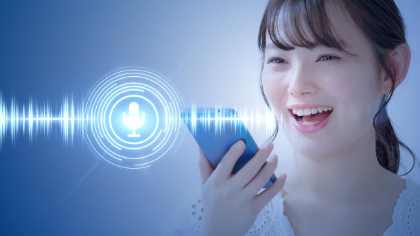 Voice recognition of smart phone concept. AI assistant. Voice recognition of smart phone concept. AI assistant. speech recognition stock pictures, royalty-free photos & images