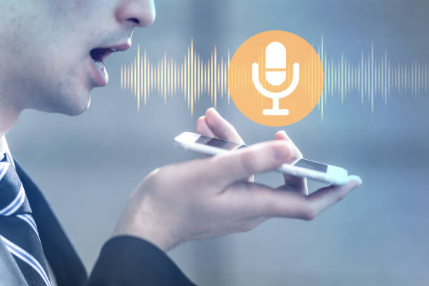 voice recognition with smart phone voice recognition with smart phone speech recognition stock pictures, royalty-free photos & images
