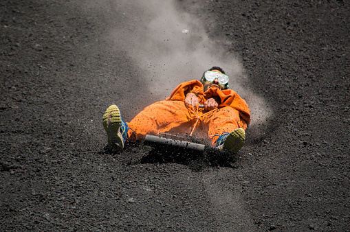 Volcano boarding