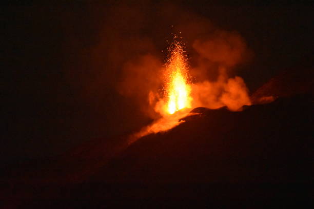 volcano etna stock photo