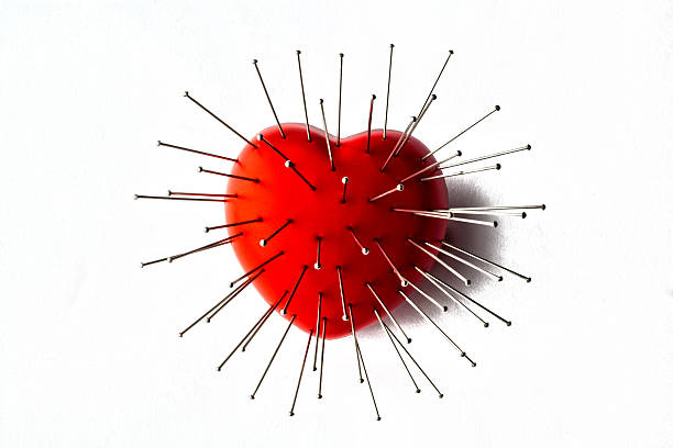 Voodoo Heart with Straight Pin envy stock pictures, royalty-free photos & images