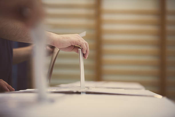 Voting hand detail stock photo