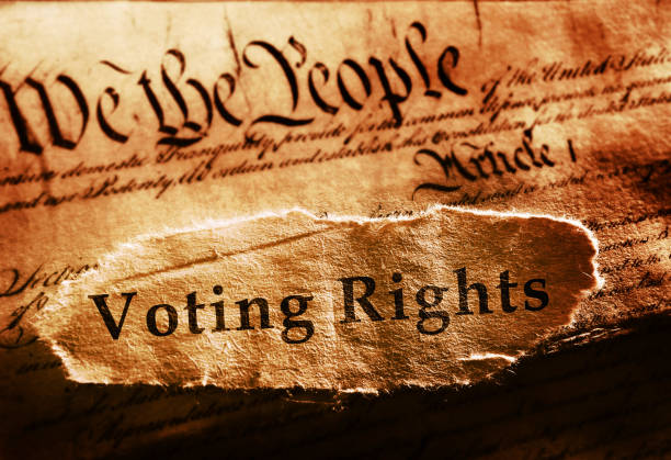 Voting Rights and Constitution Voting Rights text on United States Constitution voting rights stock pictures, royalty-free photos & images