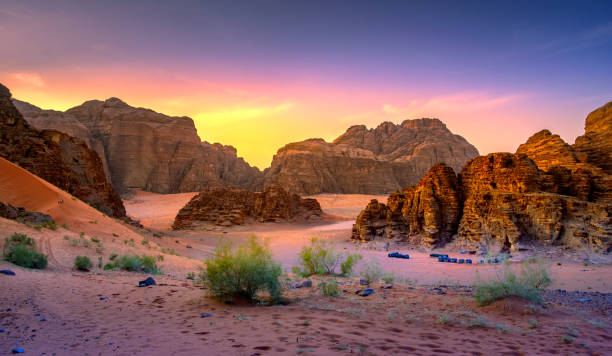Wadi Rum desert in Jordan stock photo