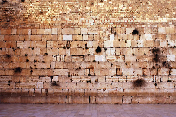 Wailing Wall Empty in Jerusalem stock photo