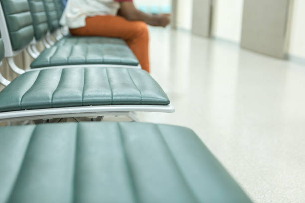 Waiting seats for patients in the hospital stock photo