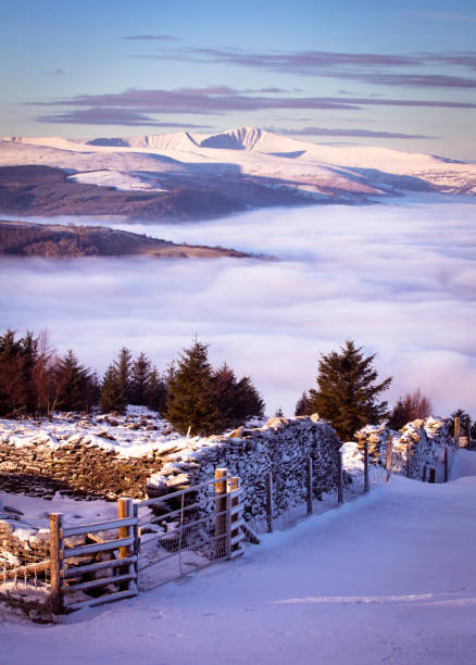 Wales winter landscape stock photo