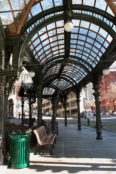 Walkway at Pioneer Square stock photo