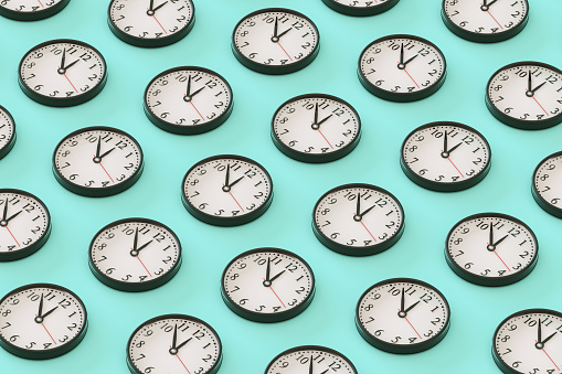 3d rendering of Wall Clock Background.  Countdown, reminder, deadline concept.